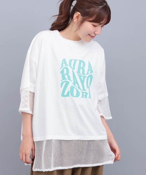 Orale! 裾メッシュレイヤード風プルオーバー（Tシャツ