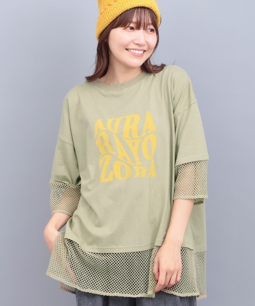 チチカカ（チチカカ）の「Orale! 裾メッシュレイヤード風プルオーバー（Tシャツ/カットソー・レディース・ホワイト/カーキ/ブラック・FREE）」の3枚目の写真