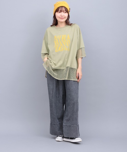 チチカカ（チチカカ）の「Orale! 裾メッシュレイヤード風プルオーバー（Tシャツ/カットソー・レディース・ホワイト/カーキ/ブラック・FREE）」の6枚目の写真