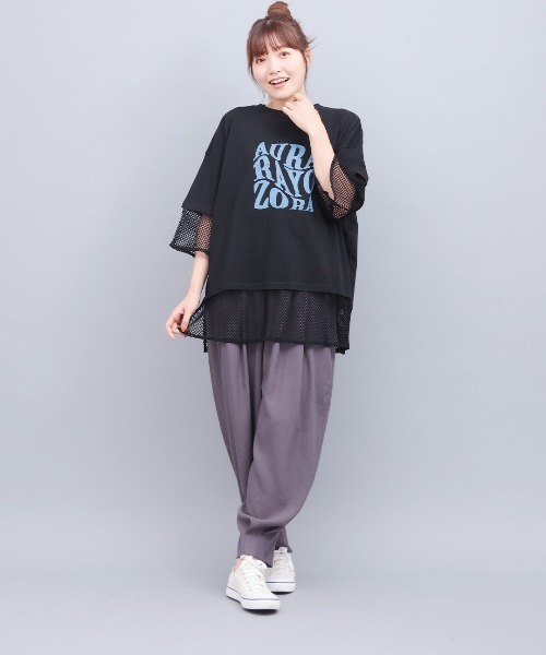 チチカカ（チチカカ）の「Orale! 裾メッシュレイヤード風プルオーバー（Tシャツ/カットソー・レディース・ホワイト/カーキ/ブラック・FREE）」の7枚目の写真