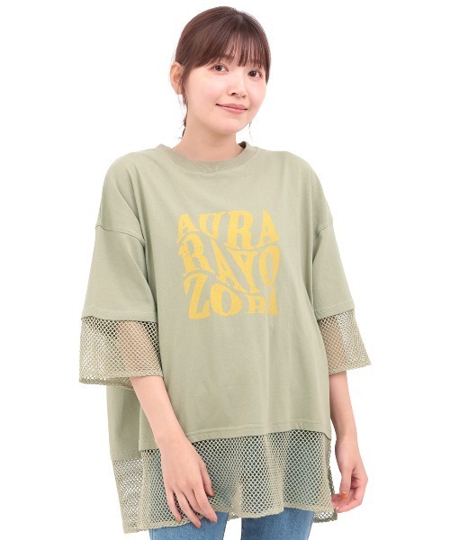 チチカカ（チチカカ）の「Orale! 裾メッシュレイヤード風プルオーバー（Tシャツ/カットソー・レディース・ホワイト/カーキ/ブラック・FREE）」の9枚目の写真