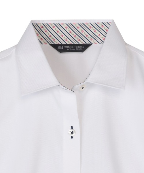 TOKYO SHIRTS(トウキョウシャツ)の「【透け防止】 形態安定ノーアイロン ワイド 7分袖ビジネスワイシャツ(ビジネスシャツ・レディース・ホワイト・XL/LL/L/M/S)」の3枚目の写真