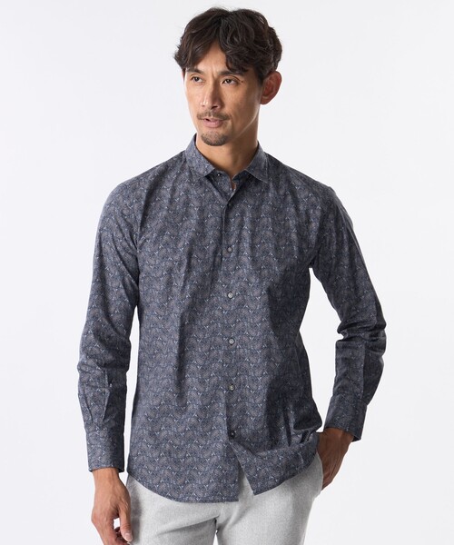 EPOCA UOMO(エポカウォモ)の「ペイズリープリントシャツ(シャツ/ブラウス・メンズ・ライトグレー/ダークネイビー・48/46)」の2枚目の写真