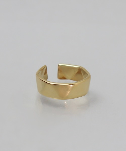 ieLS(イエルズ)の「金属アレルギー対応「ieLS」ステンレス トライアングルカットフリーリング(リング・メンズ・ゴールド/シルバー・FREE)」の5枚目の写真