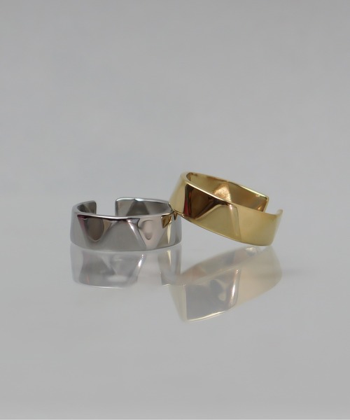 ieLS(イエルズ)の「金属アレルギー対応「ieLS」ステンレス トライアングルカットフリーリング(リング・メンズ・ゴールド/シルバー・FREE)」の7枚目の写真