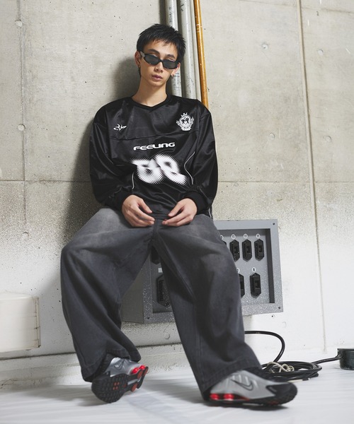 MSG(エムエスジー)の「ルーズシルエットフットボールTシャツ【UNISEX】(Tシャツ/カットソー・メンズ・ブラック/ワイン/グレー/ホワイト・S/M/L/XL)」の17枚目の写真