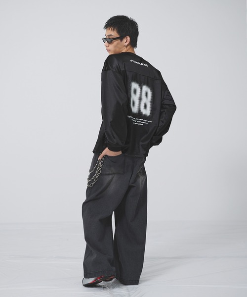 MSG(エムエスジー)の「ルーズシルエットフットボールTシャツ【UNISEX】(Tシャツ/カットソー・メンズ・ブラック/ワイン/グレー/ホワイト・S/M/L/XL)」の22枚目の写真