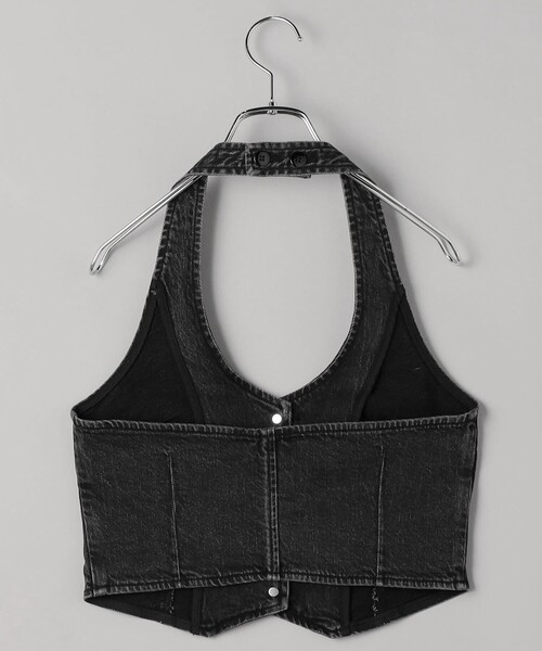 FREAK'S STORE(フリークスストア)の「ROLLA’S/ローラス HALTER VEST ASH BLACK/ホルターベスト アッシュブラック/デニムベスト(ベスト・レディース・チャコールグレー・SMALL)」の2枚目の写真
