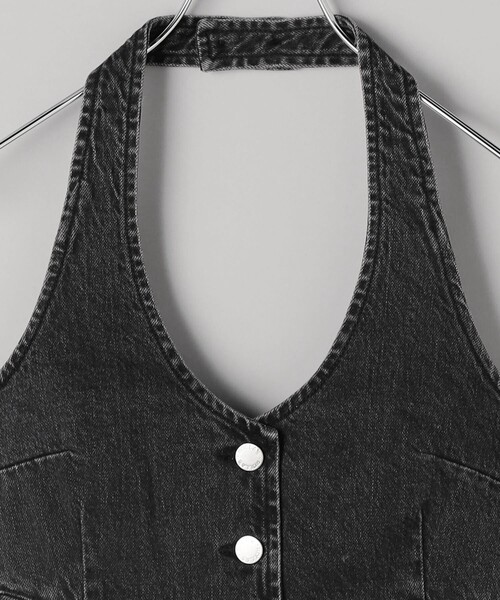 FREAK'S STORE(フリークスストア)の「ROLLA’S/ローラス HALTER VEST ASH BLACK/ホルターベスト アッシュブラック/デニムベスト(ベスト・レディース・チャコールグレー・SMALL)」の3枚目の写真