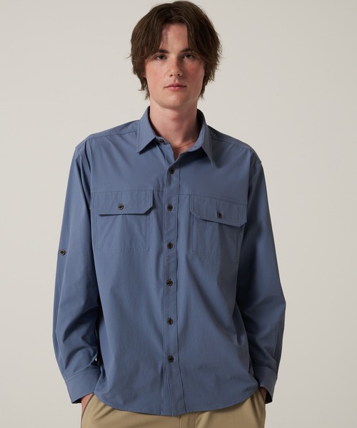 Eddie Bauer(エディーバウアー)の「アトラス エクスプロレーション フレックスシャツ(シャツ/ブラウス・メンズ・ダークカーキ/グレイッシュブルー/オートミール・S/M/L/XL/XXL)」の1枚目の写真