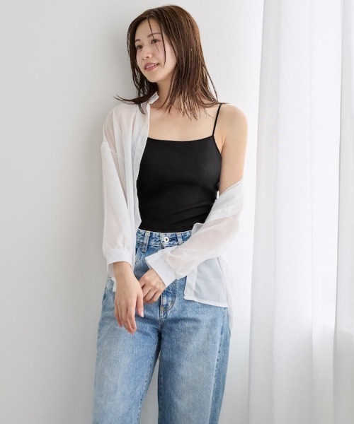 AMOSTYLE BY TRIUMPH（アモスタイルバイトリンプ）の「リブ クロップトップ AMST800 B.Top JX（その他アンダーウェア/インナー・レディース・ブラック/ホワイト/ブラウン/ブルー・L/M/S）」の7枚目の写真