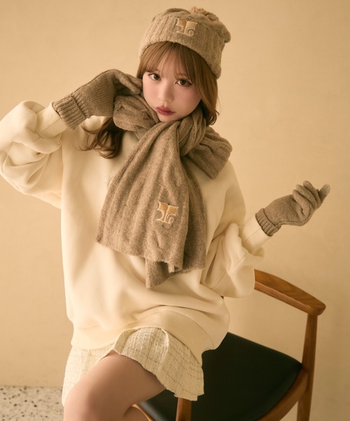 セール】【3点セット】ニット帽＋手袋＋マフラー（ニットキャップ