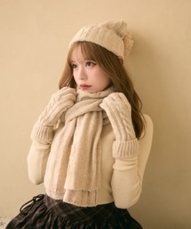 TITTY&CO.(ティティーアンドコー)の【3点セット】ニット帽+手袋+マフラー(ニットキャップ/ビーニー)