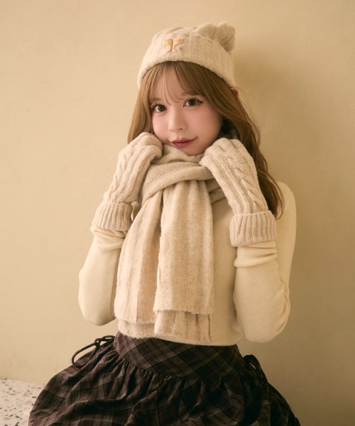 セール】【3点セット】ニット帽＋手袋＋マフラー（ニットキャップ