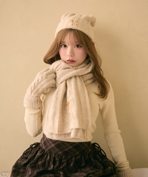 セール】【3点セット】ニット帽＋手袋＋マフラー（ニットキャップ