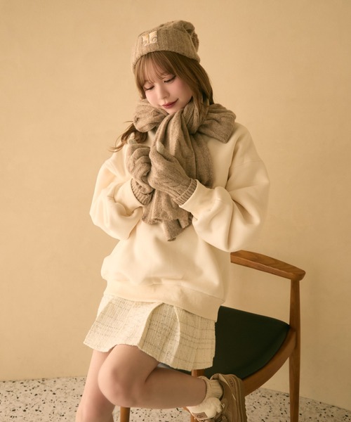 TITTY&CO.(ティティーアンドコー)の「【3点セット】ニット帽+手袋+マフラー(ニットキャップ/ビーニー・レディース・グレー/ベージュ/ブラック/アイボリー/ピンク・FREE)」の13枚目の写真