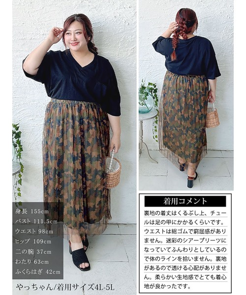 GOLDJAPAN(ゴールドジャパン)の「レイヤードチュールプリーツスカート【大きいサイズ対応】(スカート・レディース・マルチ/ブラック・LL~3L/4L~5L)」の17枚目の写真