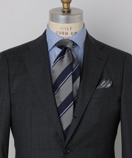 セール】SHIPS: シルク ツイル バスケット ストライプ ネクタイ