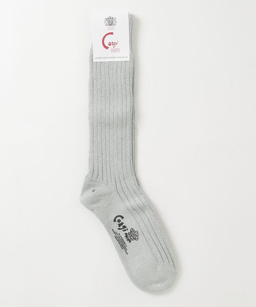 CORGI（コーギ）の「Corgi / コーギー：別注 COTTON&LUREX PLAIN RIB SOCKS：ONLYARK-17-2004[ANN]（ソックス/靴下・レディース・ベージュ系その他/ピンク/レッド系その他/ブラック/グレー系その他・9.5）」の2枚目の写真