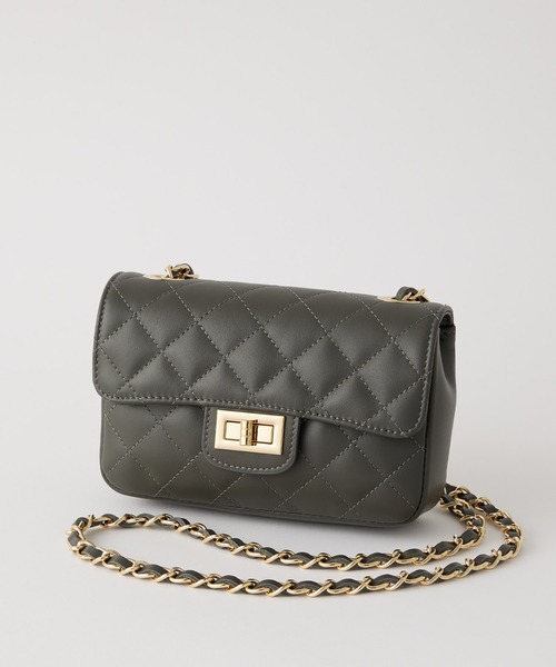 AULENTTI(オウレンティ)の「【forksy.】【AULENTTI / オウレンティ】キルティングチェーンショルダーバッグ(ハンドバッグ・レディース・ダークグレー/ブラック・FREE)」の1枚目の写真