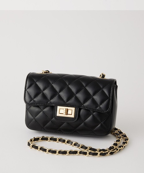 AULENTTI(オウレンティ)の「【forksy.】【AULENTTI / オウレンティ】キルティングチェーンショルダーバッグ(ハンドバッグ・レディース・ダークグレー/ブラック・FREE)」の2枚目の写真