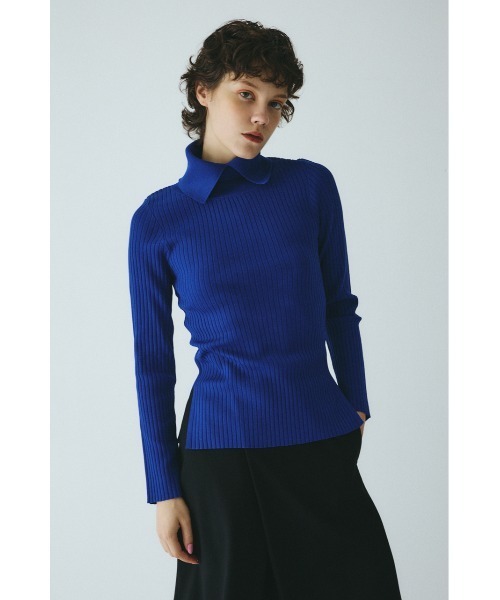 HeRIN.CYE（ヘリンドットサイ）の「Stand collar knit top　　スタンドカラーニットトップ（ニット/セーター・レディース・ピンク/ブルー/ブラウン/ブラック・FREE）」の4枚目の写真