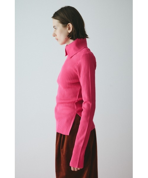 HeRIN.CYE（ヘリンドットサイ）の「Stand collar knit top　　スタンドカラーニットトップ（ニット/セーター・レディース・ピンク/ブルー/ブラウン/ブラック・FREE）」の12枚目の写真