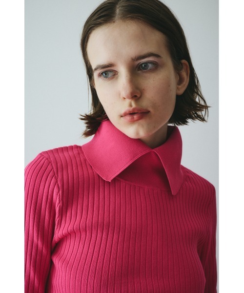 HeRIN.CYE（ヘリンドットサイ）の「Stand collar knit top　　スタンドカラーニットトップ（ニット/セーター・レディース・ピンク/ブルー/ブラウン/ブラック・FREE）」の8枚目の写真