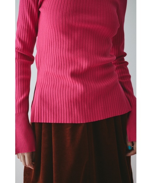 HeRIN.CYE（ヘリンドットサイ）の「Stand collar knit top　　スタンドカラーニットトップ（ニット/セーター・レディース・ピンク/ブルー/ブラウン/ブラック・FREE）」の7枚目の写真