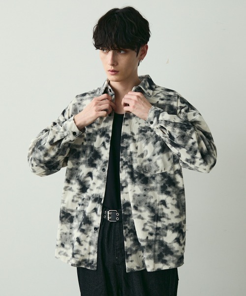 Shoowtime（ショウタイム）の「タイダイパターンコーデュロイシャツ / Tie-Dye Style Corduroy Shirt（シャツ/ブラウス・メンズ・ホワイト/カーキ/ブラック・MEDIUM/LARGE/X-LARGE）」の5枚目の写真