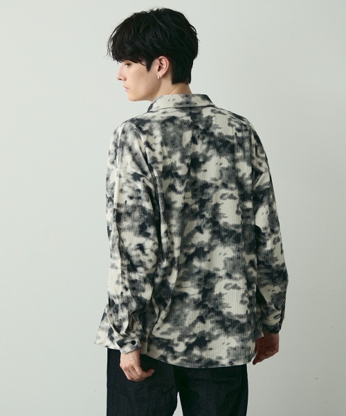 Shoowtime（ショウタイム）の「タイダイパターンコーデュロイシャツ / Tie-Dye Style Corduroy Shirt（シャツ/ブラウス・メンズ・ホワイト/カーキ/ブラック・MEDIUM/LARGE/X-LARGE）」の10枚目の写真