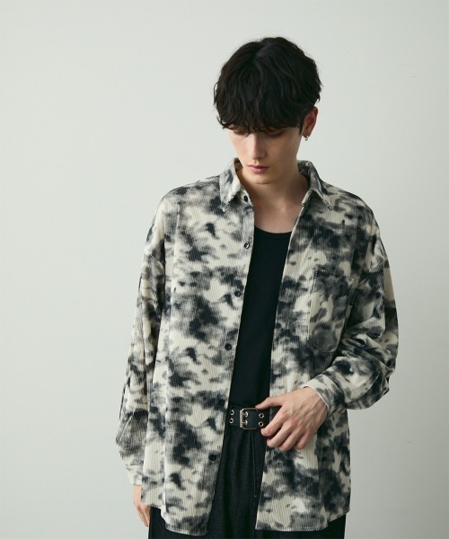 Shoowtime（ショウタイム）の「タイダイパターンコーデュロイシャツ / Tie-Dye Style Corduroy Shirt（シャツ/ブラウス・メンズ・ホワイト/カーキ/ブラック・MEDIUM/LARGE/X-LARGE）」の11枚目の写真