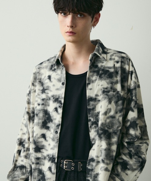Shoowtime（ショウタイム）の「タイダイパターンコーデュロイシャツ / Tie-Dye Style Corduroy Shirt（シャツ/ブラウス・メンズ・ホワイト/カーキ/ブラック・MEDIUM/LARGE/X-LARGE）」の12枚目の写真