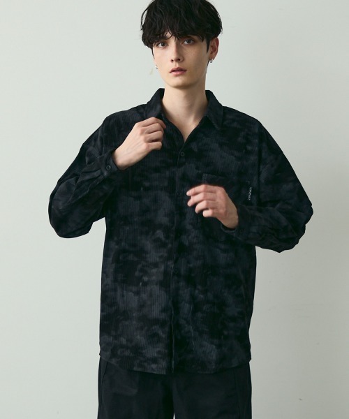 Shoowtime（ショウタイム）の「タイダイパターンコーデュロイシャツ / Tie-Dye Style Corduroy Shirt（シャツ/ブラウス・メンズ・ホワイト/カーキ/ブラック・MEDIUM/LARGE/X-LARGE）」の13枚目の写真