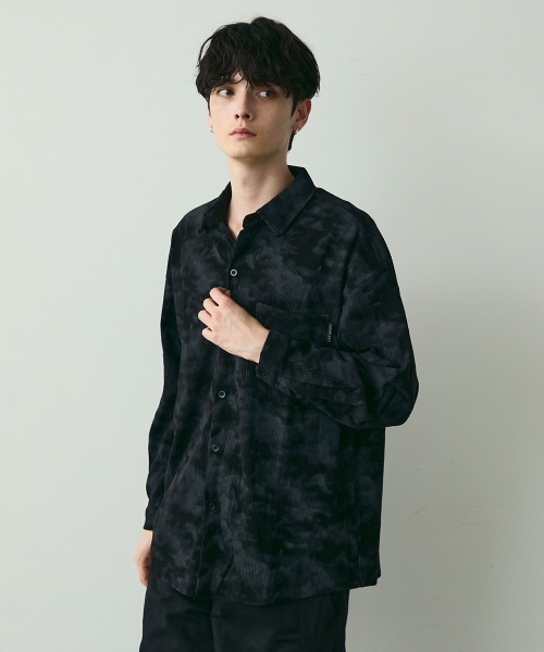 Shoowtime（ショウタイム）の「タイダイパターンコーデュロイシャツ / Tie-Dye Style Corduroy Shirt（シャツ/ブラウス・メンズ・ホワイト/カーキ/ブラック・MEDIUM/LARGE/X-LARGE）」の14枚目の写真