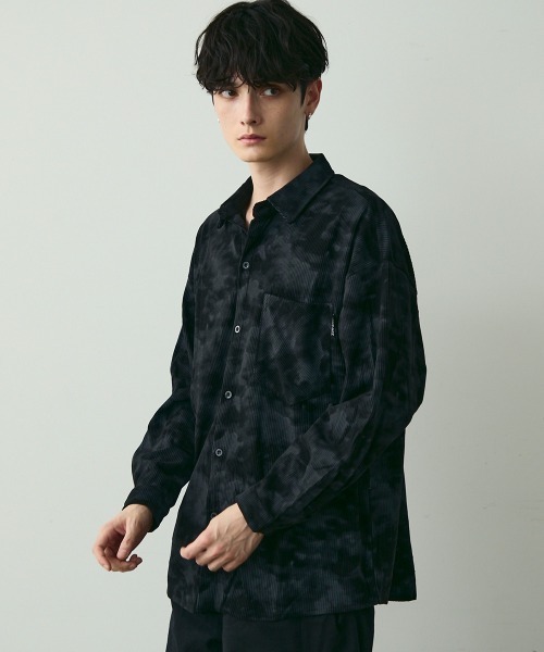 Shoowtime（ショウタイム）の「タイダイパターンコーデュロイシャツ / Tie-Dye Style Corduroy Shirt（シャツ/ブラウス・メンズ・ホワイト/カーキ/ブラック・MEDIUM/LARGE/X-LARGE）」の15枚目の写真