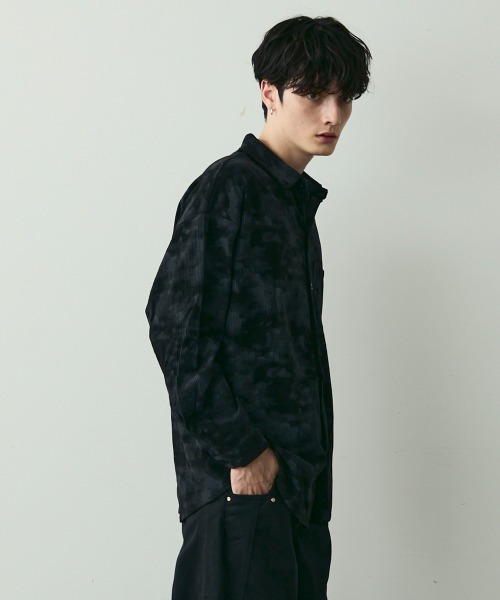 Shoowtime（ショウタイム）の「タイダイパターンコーデュロイシャツ / Tie-Dye Style Corduroy Shirt（シャツ/ブラウス・メンズ・ホワイト/カーキ/ブラック・MEDIUM/LARGE/X-LARGE）」の17枚目の写真