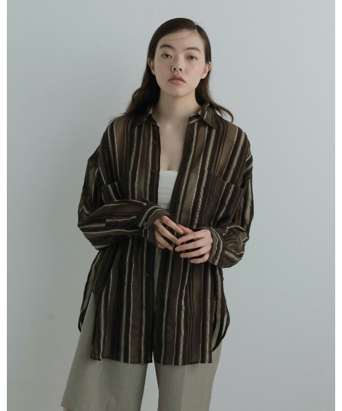 Sheer Stripe Shirts（シャツ/ブラウス）｜anuke（アンヌーク