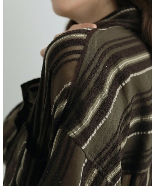 anuke（アンヌーク）の「Sheer Stripe Shirts（シャツ/ブラウス・レディース・ブラウン/ベージュ・FREE）」の15枚目の写真