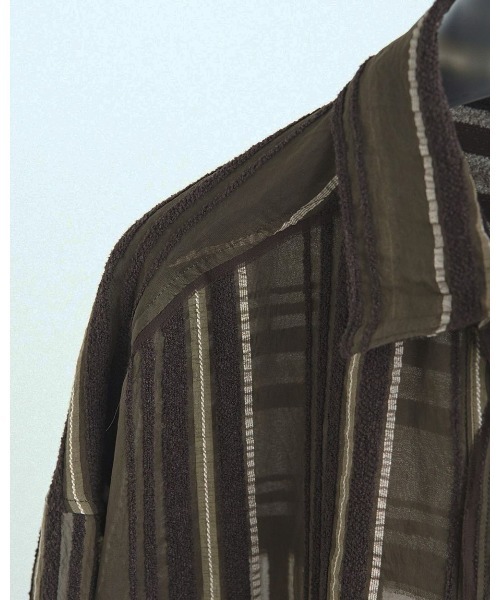 anuke（アンヌーク）の「Sheer Stripe Shirts（シャツ/ブラウス・レディース・ブラウン/ベージュ・FREE）」の21枚目の写真