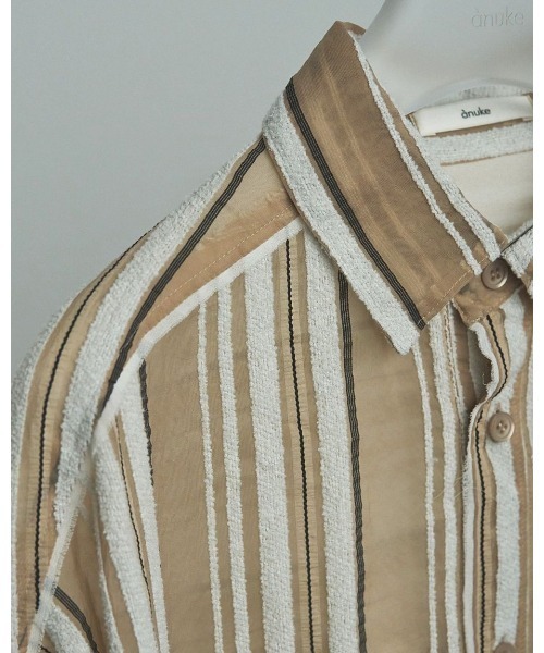 anuke（アンヌーク）の「Sheer Stripe Shirts（シャツ/ブラウス・レディース・ブラウン/ベージュ・FREE）」の22枚目の写真