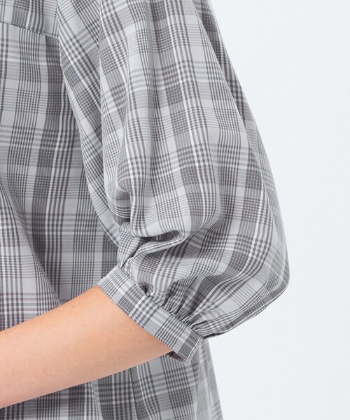 MACKINTOSH PHILOSOPHY（ﾏｯｷﾝﾄｯｼｭ ﾌｨﾛｿﾌｨｰ）の「フロントギャザーチェックブラウス（シャツ/ブラウス・レディース・チャコールグレー/ベージュ・36/38）」の11枚目の写真