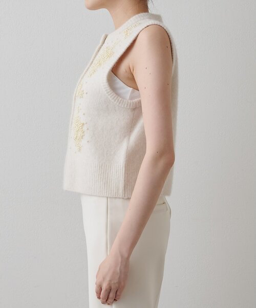 ビーズニットジレ Whim Gazette ベスト ジレ 「GEMINI」ビーズニットジレ レディース