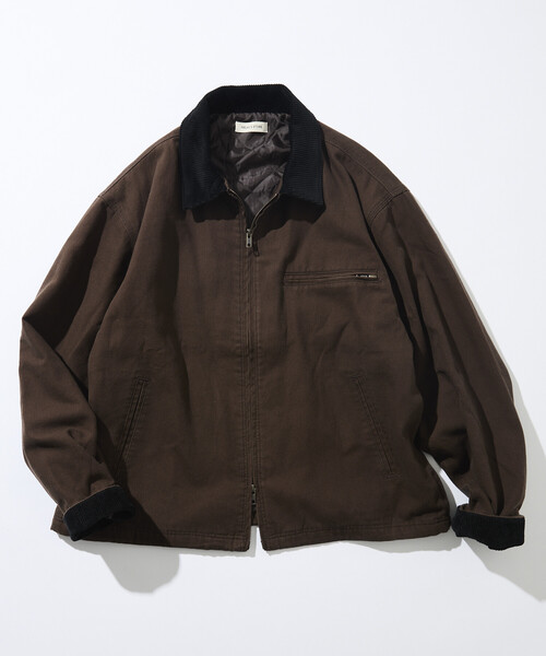 セール】限定展開 ビッグシルエット コーデュロイ切り替え ジップ