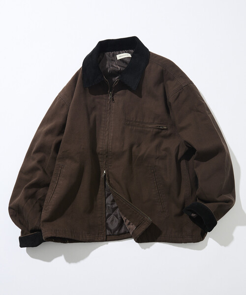 FREAK'S STORE（フリークスストア）の「限定展開 ビッグシルエット コーデュロイ切り替え ダックブルゾン / キルティング 中綿（ブルゾン・メンズ・ブラウン/ブラック/チャコールグレー/ベージュ・LARGE/MEDIUM/SMALL）」の13枚目の写真