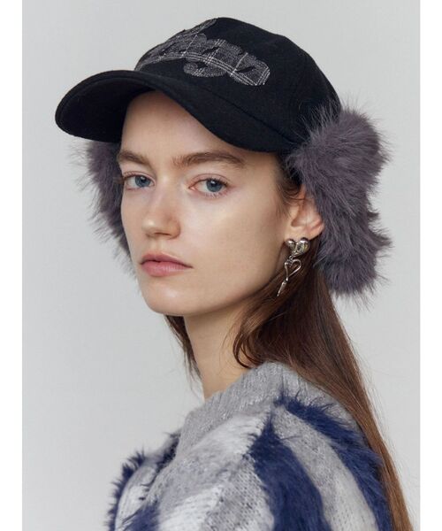 EMODA（エモダ）の「フェイクファーイヤーフラップウールキャップ（キャップ・レディース・ネイビー/ベージュ/ブラック・FREE）」の15枚目の写真