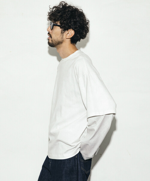 Firsthand（ファーストハンド）の「Firsthand/ファーストハンド リラックスフィット ケミカルプリント レイヤードロンT（Tシャツ/カットソー・メンズ・ブラック/ホワイト/ブラウン/グレー・L/M）」の8枚目の写真