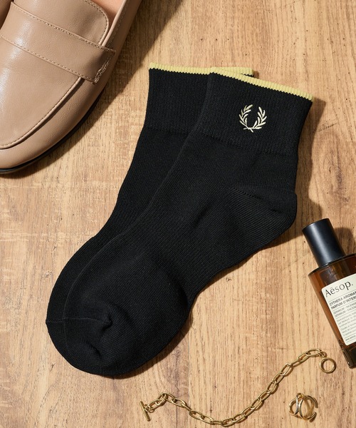 FRED PERRY（フレッドペリー）の「【FRED PERRY】SINGLE TIPPED SHORT SOCKS F20009（ソックス/靴下・メンズ・ネイビー/ブラック系1/ホワイト/ブラック・25-27/23-25）」の3枚目の写真