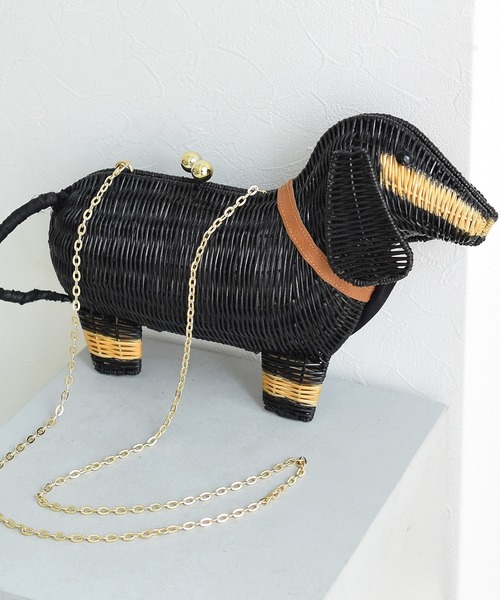 utatane（ウタタネ）の「かごバッグ ラタンウィッカー ダックスフンド（かごバッグ・レディース・ブラック・FREE）」の15枚目の写真