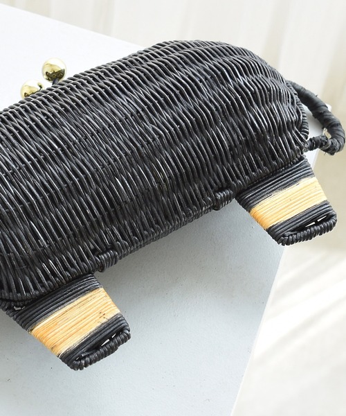 utatane（ウタタネ）の「かごバッグ ラタンウィッカー ダックスフンド（かごバッグ・レディース・ブラック・FREE）」の7枚目の写真